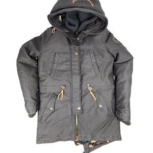 True Religion Dark Khaki Removable Liner Parka, Women's Medium